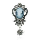 Women's Cameo Victorian-Style Rhinestone Brooch Wedding Bridal Jewelry Pin