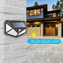 2pcs 100LED Solar Motion Sensor Wall Light Waterproof Garden Security Lamp