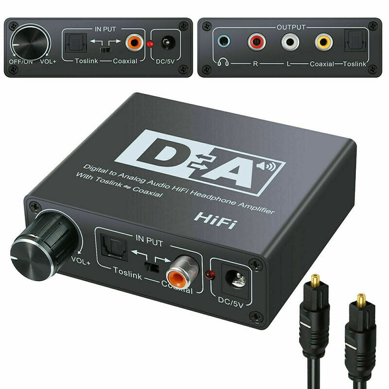 Digital Coaxial Optic Toslink to Analog RCA R/L 3.5mm Adapter Audio Converter