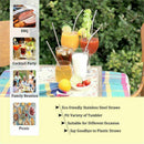 Stainless Steel Straw, Multicolor Reusable Metal Drinking Straws 8.5 inch w