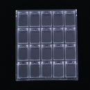 20 Grids Clear Nail Art Display Tray Glitter Rhinestone Decor Storage Box CasJ&j