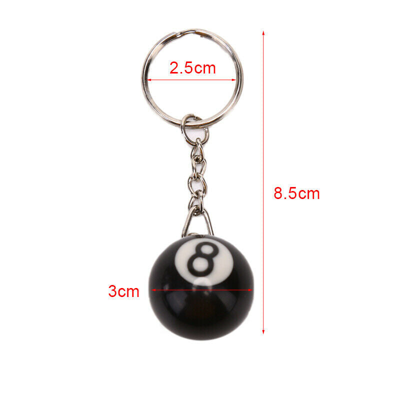 New Black 8 Billiard Ball Key Chain Bag Accessories Keyring Car Key Holder G Bj