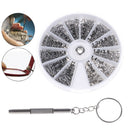 1000X Tiny Screws Nut + Screwdriver Watch Eyeglass Glasses Repair Tool Set KitME