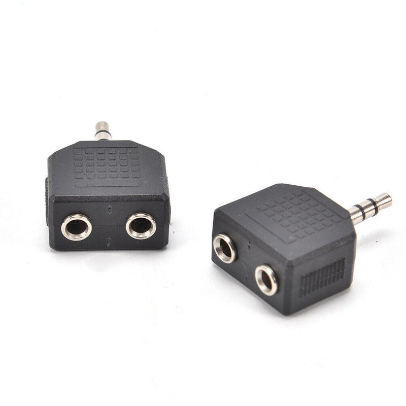 2X Audio 3.5mm Jack Male to Double AUX Female Headphone Y Splitters Adapters ES