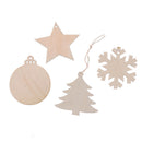 84 Pcs Wooden Christmas Tree Hanging Ornament Xmas Blank Pendant Acces DecoSEAU