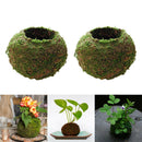 3pcs Naturally Green Moss Ball Flowerpot Plant Holder Garden Ornament Holiday