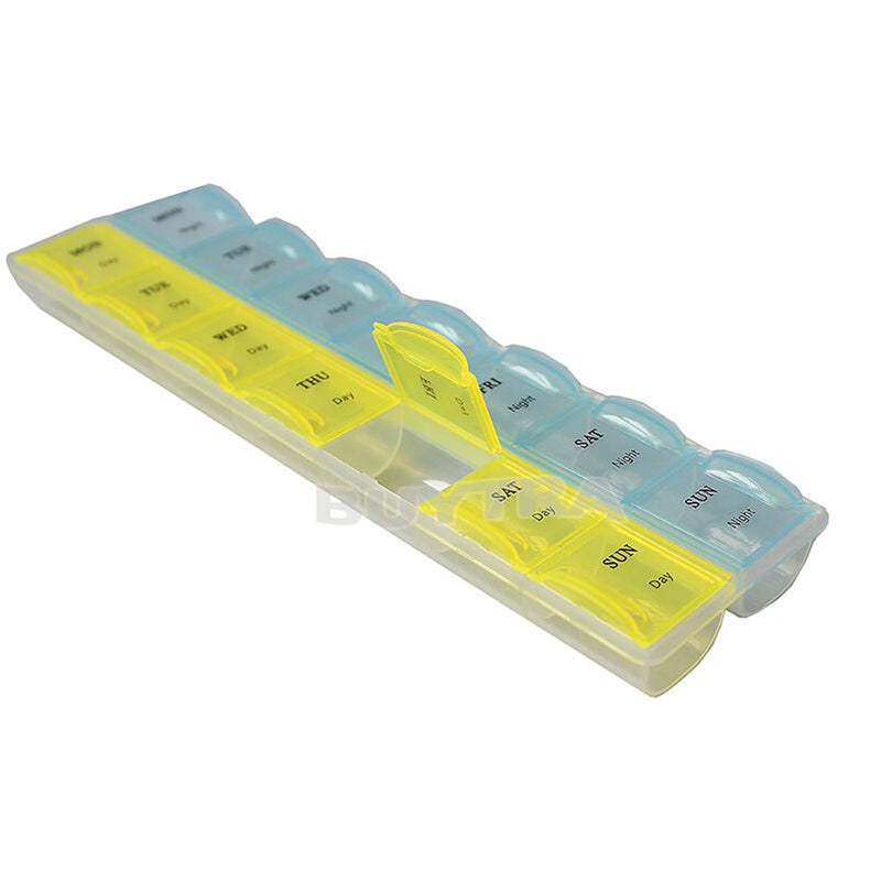 7 DAY PILL BOX MEDICINE TABLET DISPENSER ORGANISER STORAGE CASE AM / PM T ivTOC