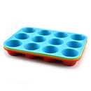 12 Cup Silicone Muffin Cupcake Baking Pan Non Stick Dishwasher Microwave SafeY5
