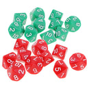 20 Pieces Acrylic Multi-sided Dices D10 Dice for Role Playing Game Dungeons and