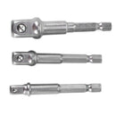 3Pcs/Set 1/4 inch 3/8 inch 1/2 inch Hex Power Drill Driver Socket Wrench Ad D5E3