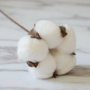 20Pcs 24 Inches Natural Dried Cotton Stem, Farmhouse Artificial Flower FilleP9B8