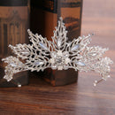 Baroque Leaves Wedding Crown For Women Queen Princess Crystal Bridal Tiaras