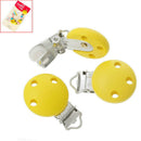 5Pcs Wooden Dummy Clip Metal Pacifier Mixed Colour Clips Wood Baby Round