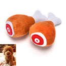 Baquetas masticar juguete mascota chirriante de la pierna de pollo de peluch 3C