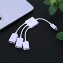 3 in 1 Micro USB Male to Female OTG HUB Adapter for Smartphone and Tablet A
