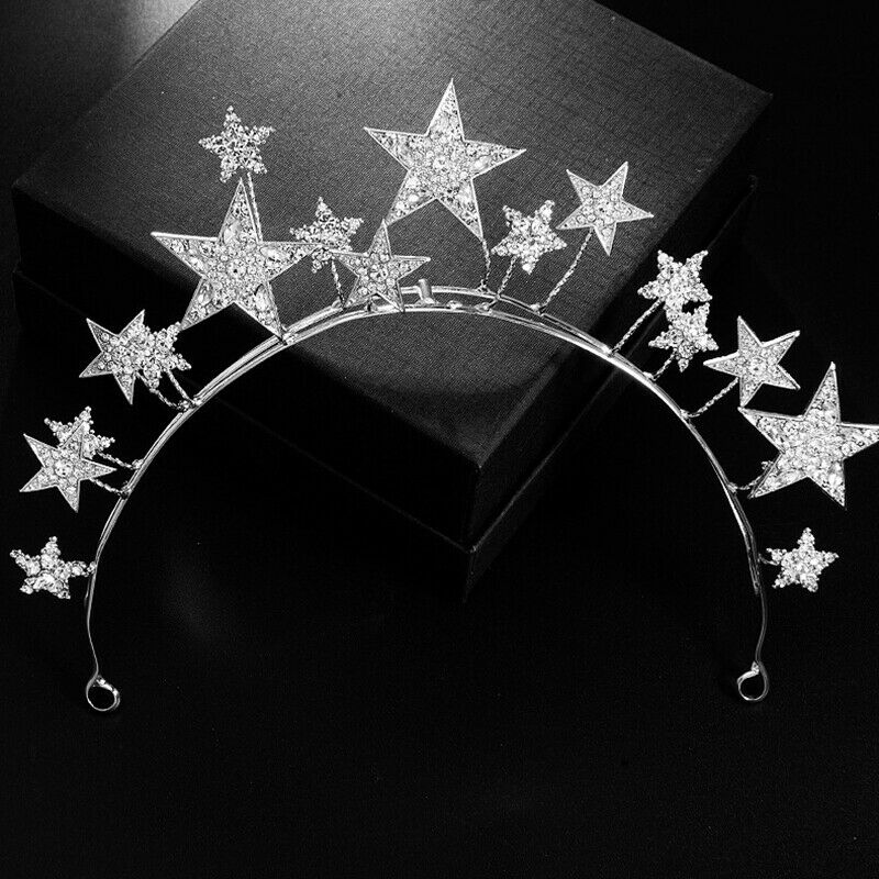 Star Bride Crown Headband Wedding Hair Accessories Bridal Jewelry Wedding D S6T2
