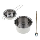 Stainless Steel Wax Melting Pot Double Boiler &Long Handle Spoon DIY Soap Candle