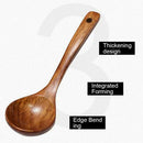 Kitchen Handle Wooden Bamboo Soup Spoon Utensil Cooking Catering Ladle Tableware