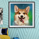 5D Round Diamond Painting Dog Cross Stitch Embroidery Beaded Needlework