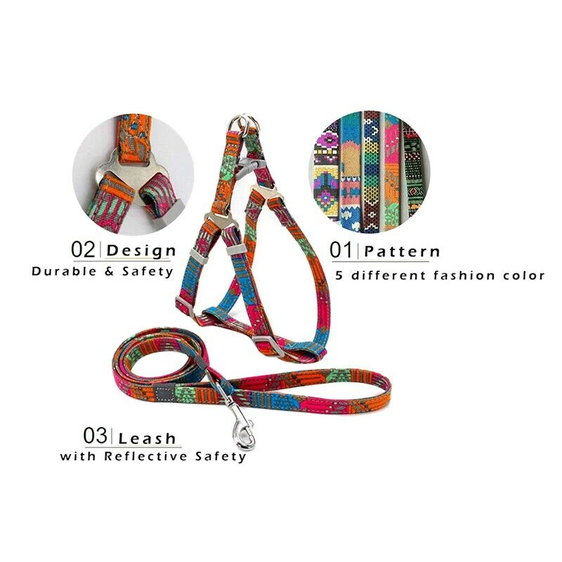 Classic Dog Harness and Lead for Small Medium Large Dogs Cats Chest Harnes