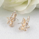 New Fashion Women Lady Elegant Butterfly Crystal Rhinestone Stud Ear Earrin G7G1