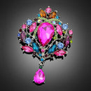 Rhinestone Brooch Crown Glass Women Corsage Badges Jewelry (Multicolor) A