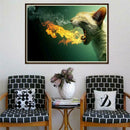 Cat Spit Fire 5D Round Diamond Painting Embroidery DIY Needlework Art Craft