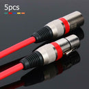5pcs 3Pin XLR Cable Male to Female Foil+Braided Shielded Audio Cable (1.8m) A