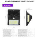 100 LEDs Waterproof Solar Power PIR Motion Sensor Wall Light Garden Outdoor T0D7