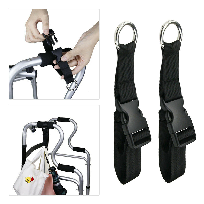 2x Round Strong Handy Hooks Clips Hanger for Walker Rollator Shopping Cart