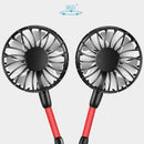 USB Rechargeable Wearable Portable Mini Hand Free Fan Neckband Fan (Black) A