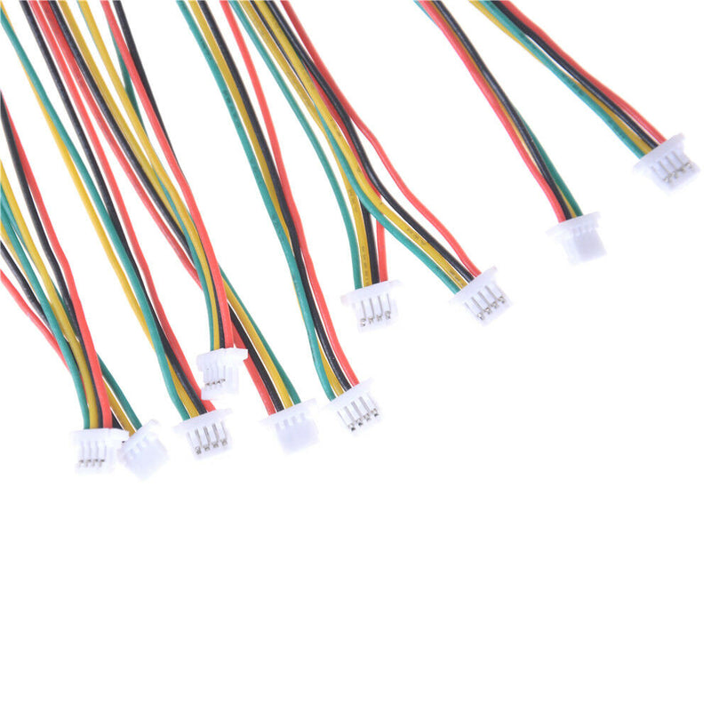 10Pcs Mini Micro JST 1.0 SH 1.0mm 4-Pin Connector Plug With Wires Cable 100 u^