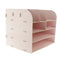 Desktop Organizer Office Storage Rack Wood Display Shelf Display Pink