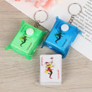 1Pc 4*3cm Portable Mini Playing Cards Keychain Small Poker Board Game Key Ch ME