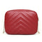 Women Simple Leather Crossbody Bag Chain Shoulder Messenger Handbag (Red) A#S