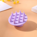 Point Tip Silicone Scalp Shampoo Massage Brush Head Acupoint Comb (Purple)