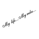 8.5x60cmÃ‚Â My Life My Rules Car Stickers Reflective Decals Auto Styling Black A
