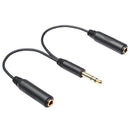 6.35 "1/4" Male Plug To Dual Female Splitter Y Audio