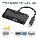 Type-C To HDMI VGA 3.5mm Audio Adapter 3 in 1 USB-C Converter Cable for Macbook