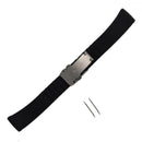 Black Silicone Rubber Watch Straps Watch Strap folding clasp Waterproof tap