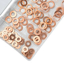 120pcs M6-M20 Assorted Solid Copper Gasket Washer Seal Flat Ring Set with Box kw