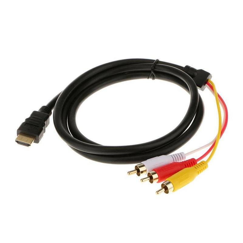 HDMI Male to 3 RCA AV Audio Video Cable Cord for TV HDTV DVD 1080p 5FT