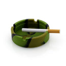Portable Silicone Rubber Ashtray Soft Round Camouflage Ashtray