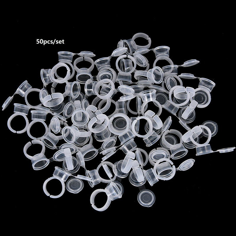 50pcs Pigment Tattoo Ink Cup Ring Holder Permanent Microblading Eyebrow Makeu.ES