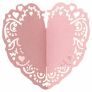 50pcs Round Ring Napkin Heart Paper Decoration Table for Wedding - Pink U4C5