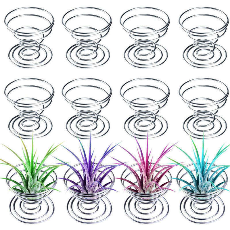 12 Pieces Air Plant Holder Air Plant Tabletop Container Stainless Steel Wir