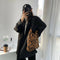Fashion Corduroy Handbag Chain Totes Lady Shoulder Shopping Bag (Leopard)