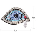 1Pair Rhinestone eye Beaded Patch for Clothing Sewing on Beading Applique DIY FT