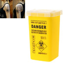 1L Tattoo Medical Plastic Sharps Containers Biohazard Needles DisposalWaste Box