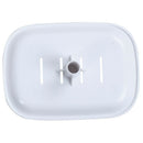 White Hard Plastic Soap Tray Dish Holder w Hook Suction Cup